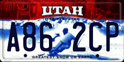 UT license plate A862CP