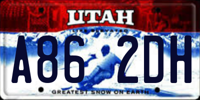 UT license plate A862DH