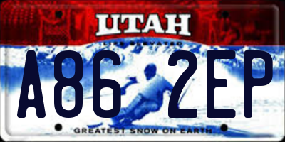 UT license plate A862EP