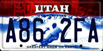 UT license plate A862FA