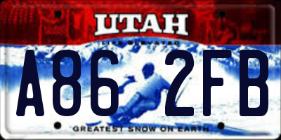 UT license plate A862FB