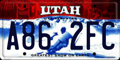 UT license plate A862FC