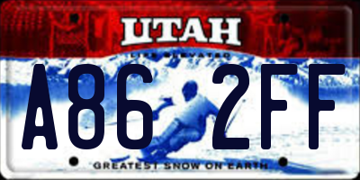 UT license plate A862FF
