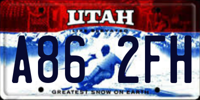 UT license plate A862FH