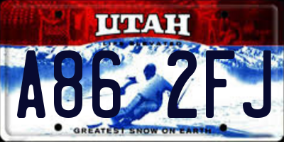 UT license plate A862FJ