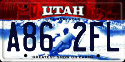 UT license plate A862FL