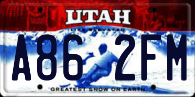 UT license plate A862FM
