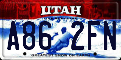 UT license plate A862FN
