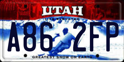 UT license plate A862FP