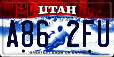 UT license plate A862FU