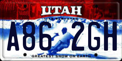 UT license plate A862GH