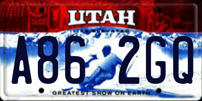 UT license plate A862GQ