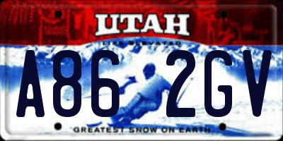 UT license plate A862GV