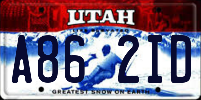 UT license plate A862ID