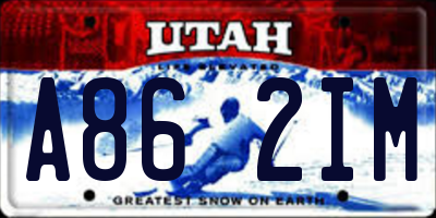 UT license plate A862IM