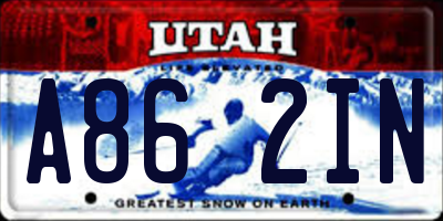 UT license plate A862IN