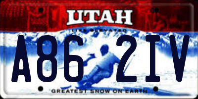 UT license plate A862IV
