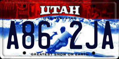 UT license plate A862JA