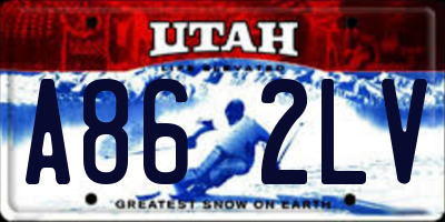 UT license plate A862LV