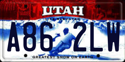 UT license plate A862LW