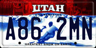 UT license plate A862MN