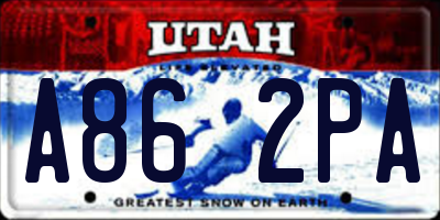UT license plate A862PA