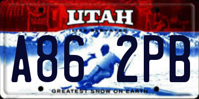 UT license plate A862PB
