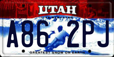 UT license plate A862PJ