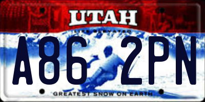 UT license plate A862PN
