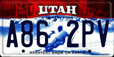 UT license plate A862PV
