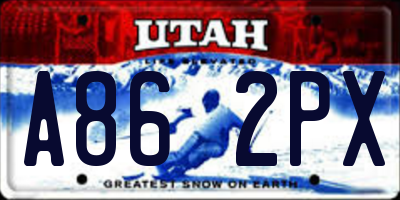 UT license plate A862PX