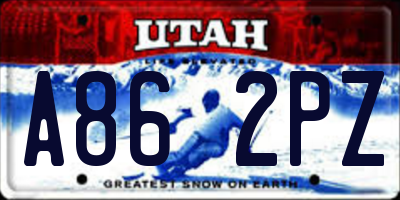 UT license plate A862PZ