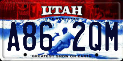 UT license plate A862QM