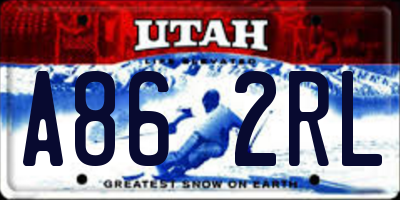 UT license plate A862RL