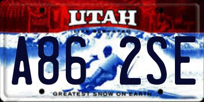 UT license plate A862SE
