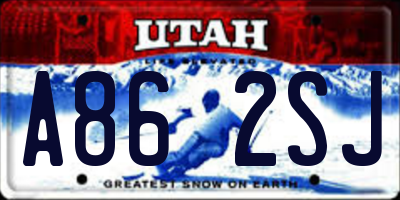 UT license plate A862SJ