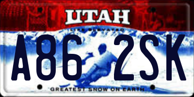 UT license plate A862SK