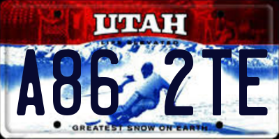 UT license plate A862TE