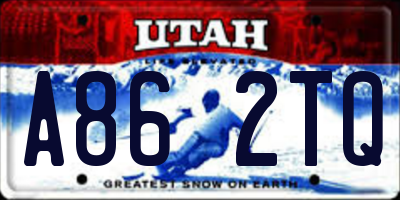UT license plate A862TQ