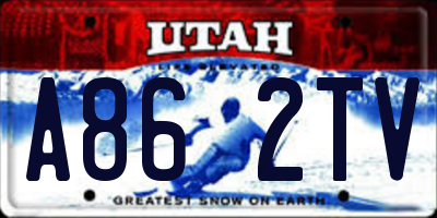 UT license plate A862TV
