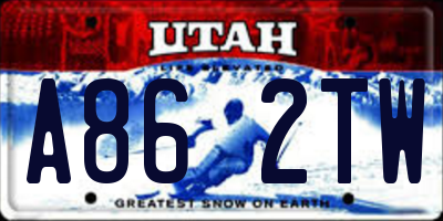 UT license plate A862TW