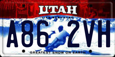 UT license plate A862VH