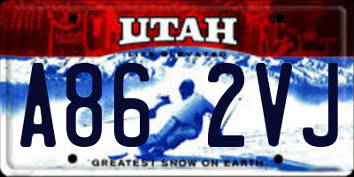 UT license plate A862VJ