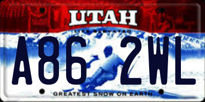 UT license plate A862WL