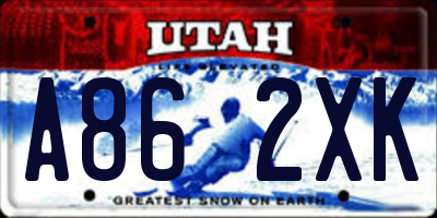 UT license plate A862XK