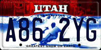 UT license plate A862YG