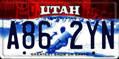 UT license plate A862YN