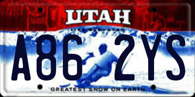 UT license plate A862YS