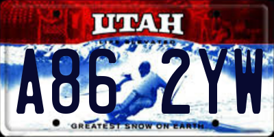 UT license plate A862YW