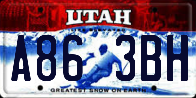 UT license plate A863BH
